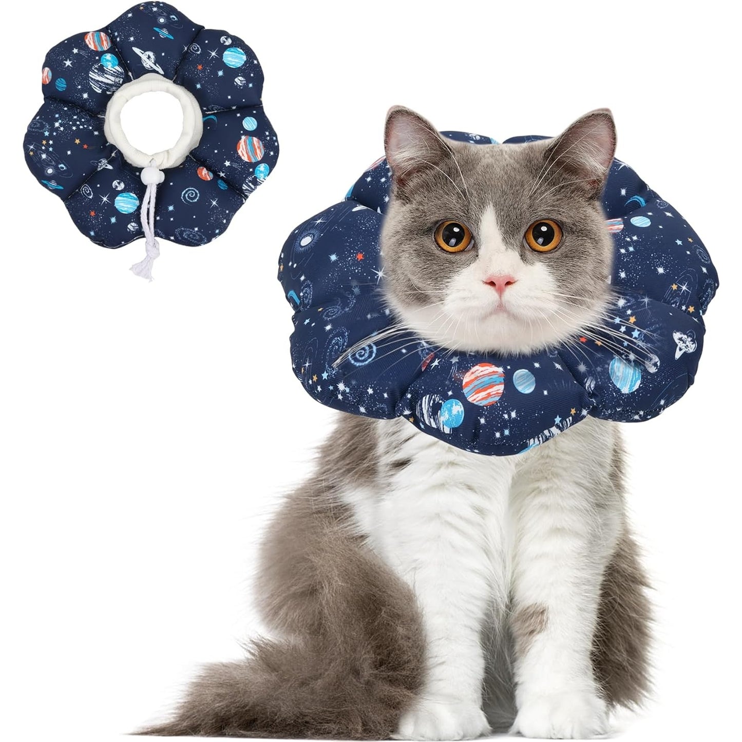 ComSaf Cat Cone Collar Soft, Protective Adjustable Cat Cones to Stop Licking After Surgery, Comfortable Lightweight Elizabethan Collar for Cat Kitten Prevent from Licking Wounds, Not Block Vision,S - Medaid International
