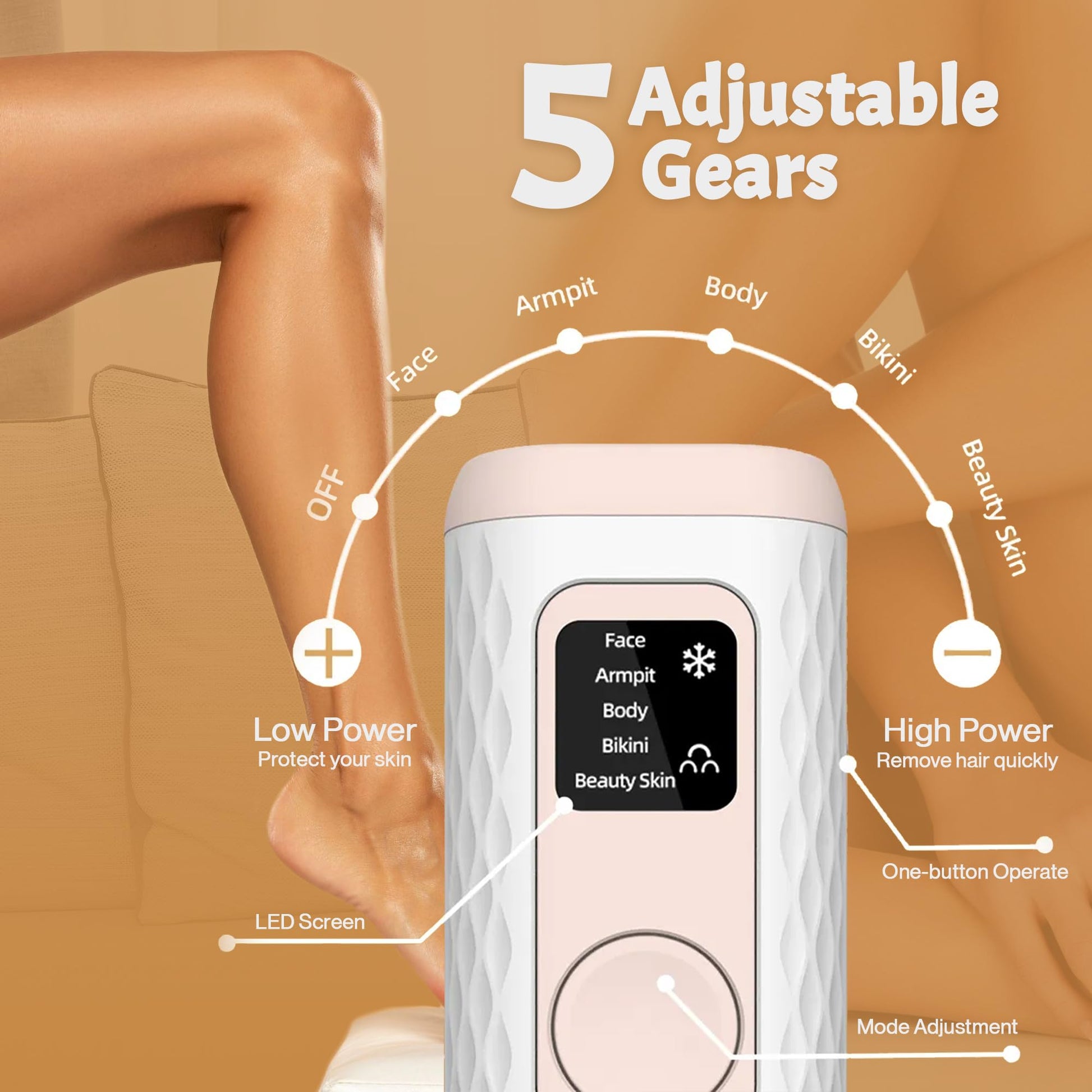 IPL Hair Removal Device, Laser Remover for Women & Men, at-Home Cooling Epilator with Quartz Tube, Hair Removal Machine for Yetiful Skin, Maquina Depilar (White) - Medaid International