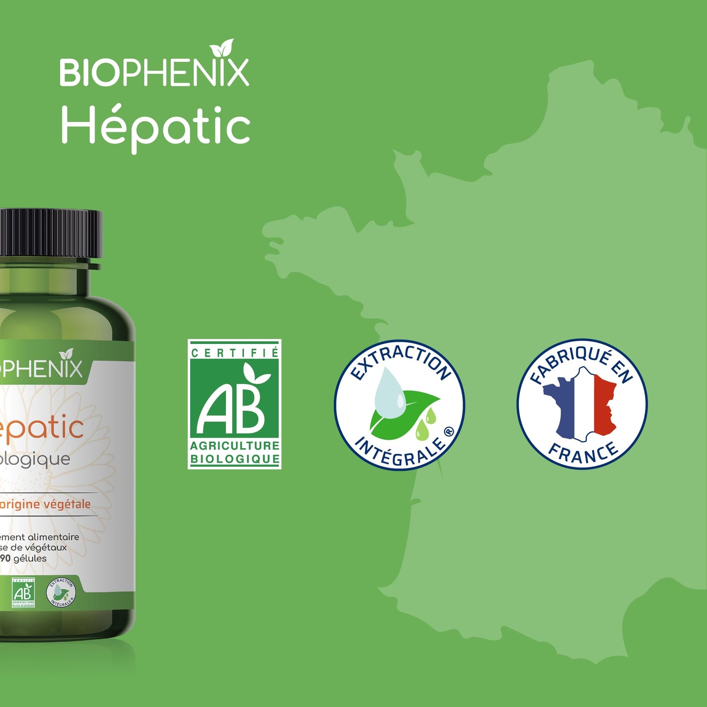 Biophénix Hépatic biologique 90 gélules - Complément alimentaire BIO 100% naturel à base de végétaux - Favorise les fonctions du foie - Medaid International