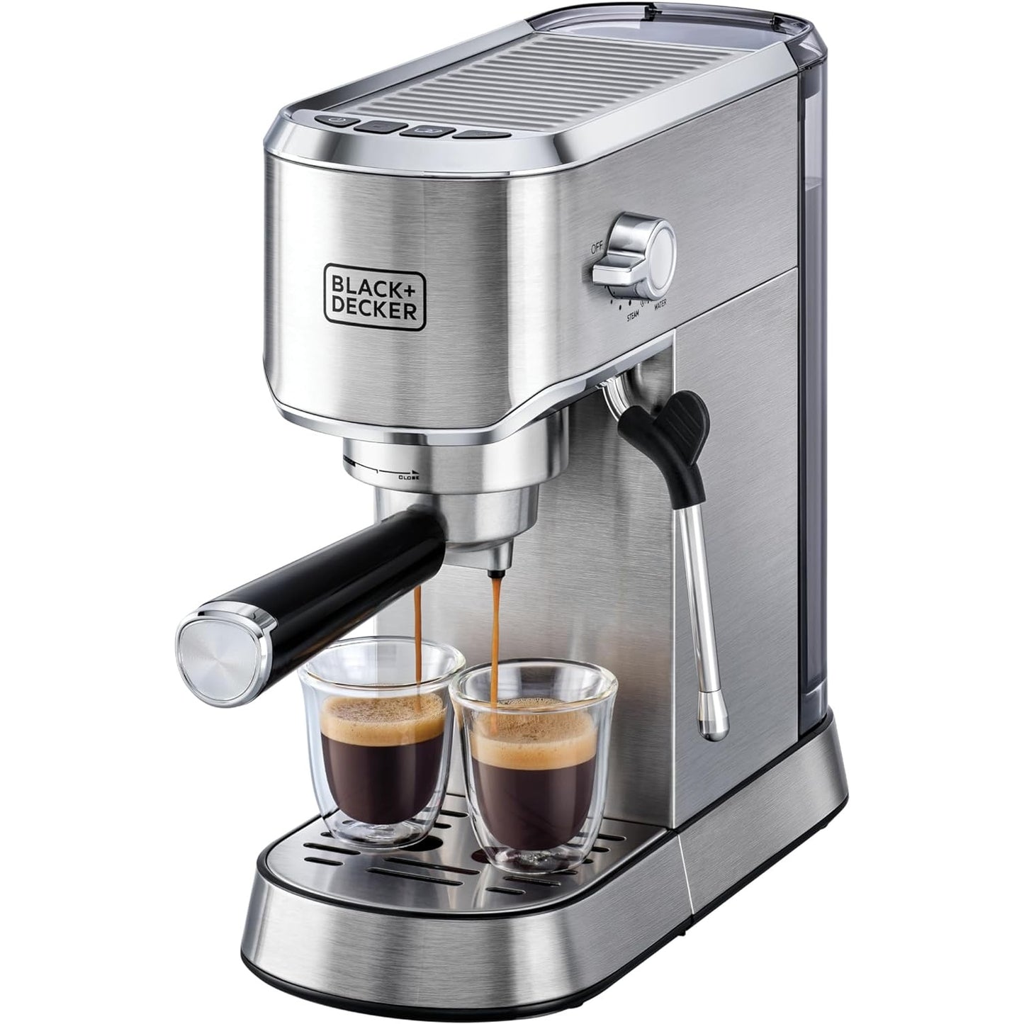Black+Decker 750W 10 Cup Coffee Maker/Coffee Machine With Glass Carafe For Drip Coffee, Silver/Black - Dcm750S-B5, 2 Years Warranty - Medaid International