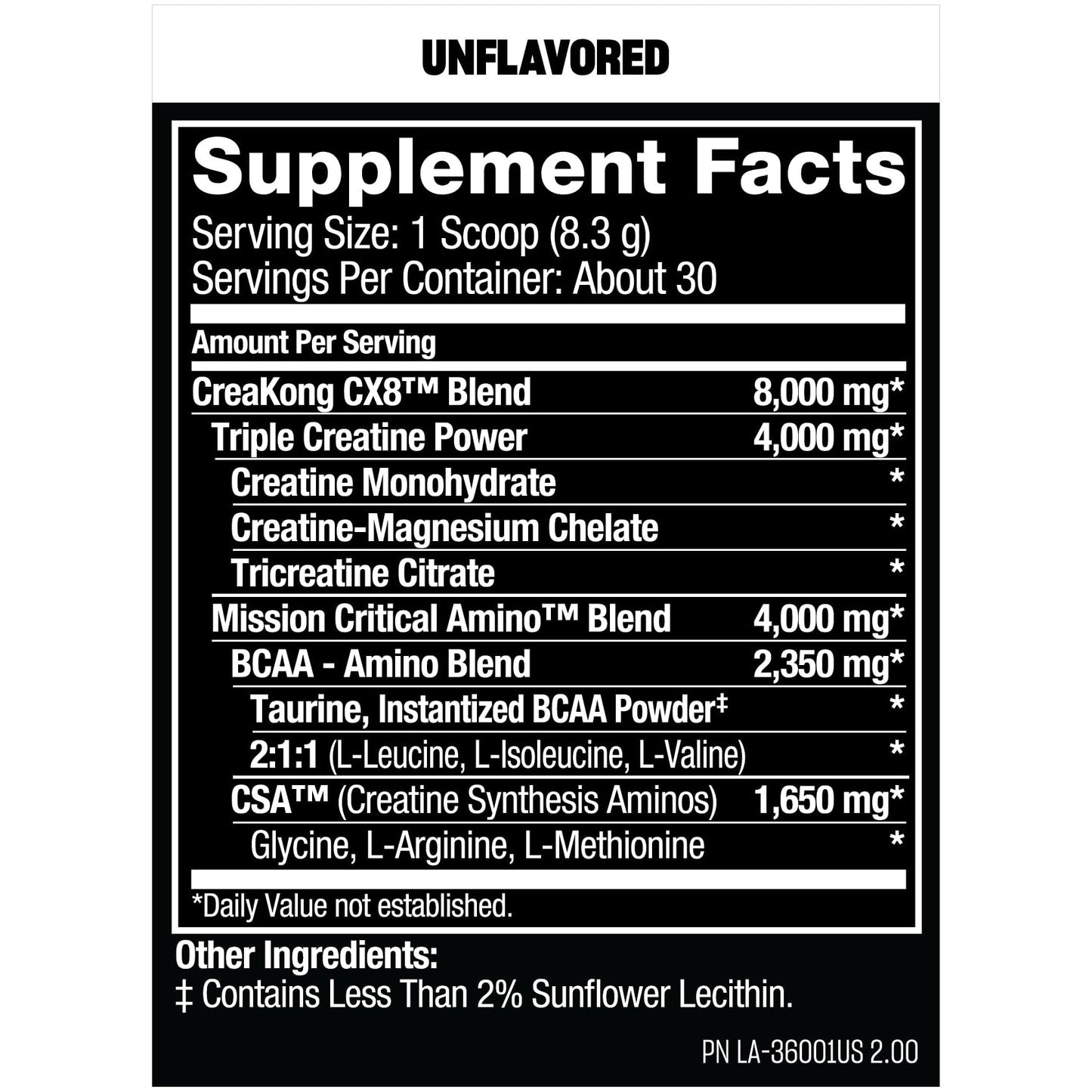 Mutant CREAKONG CX8 – Advanced Creatine + Amino Supplement with 4g Triple Creatine Blend, 4g Amino Blend (BCAAs & Taurine) for Muscle Growth & Performance – Unflavoured, 249g (30 Servings) - Medaid International