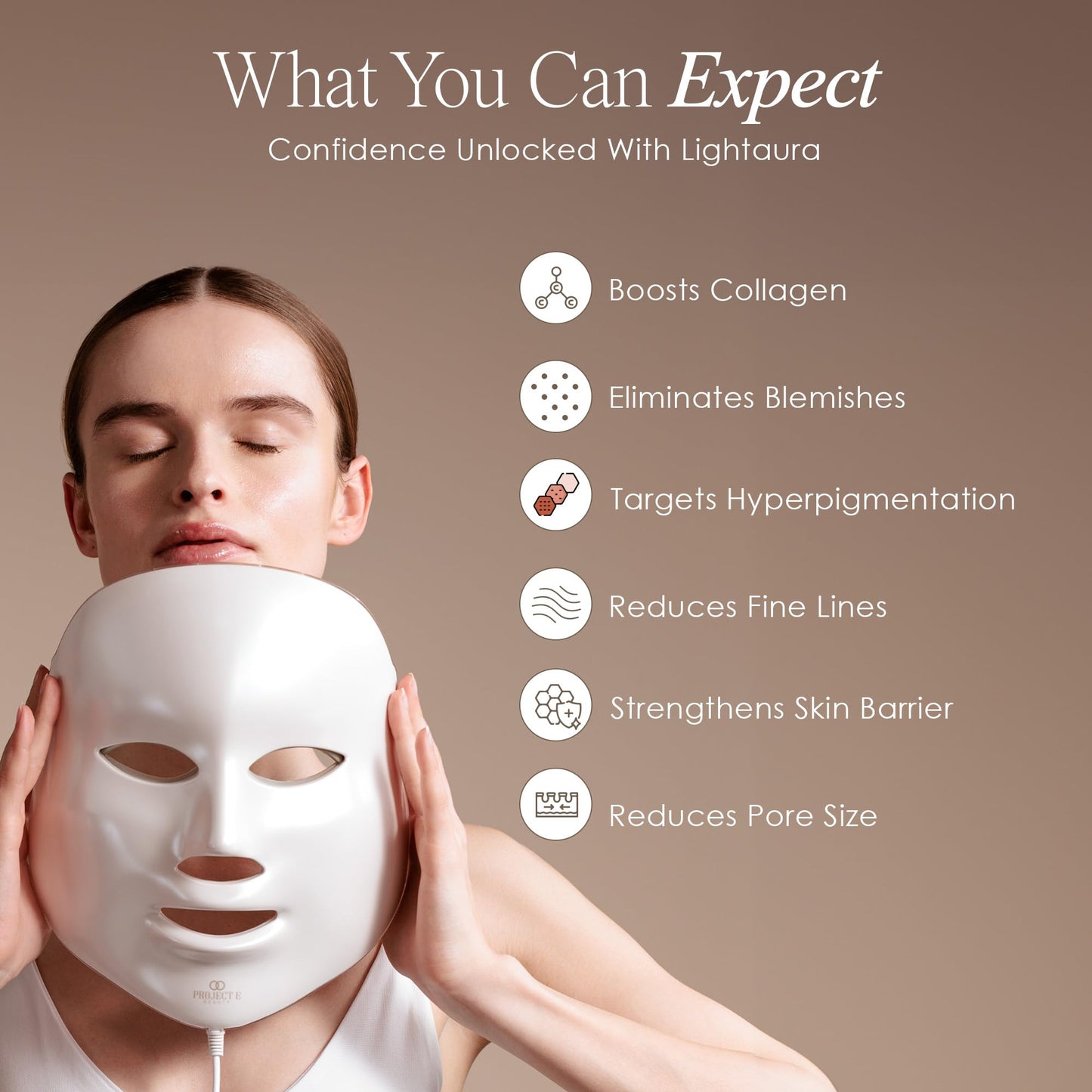 Project E Beauty Skin Rejuvenation Photon Mask | LED Face Mask Light Therapy Red Blue Light Anti-Aging Wrinkle Spa Facial Treatment Home Skincare Mask - Medaid International