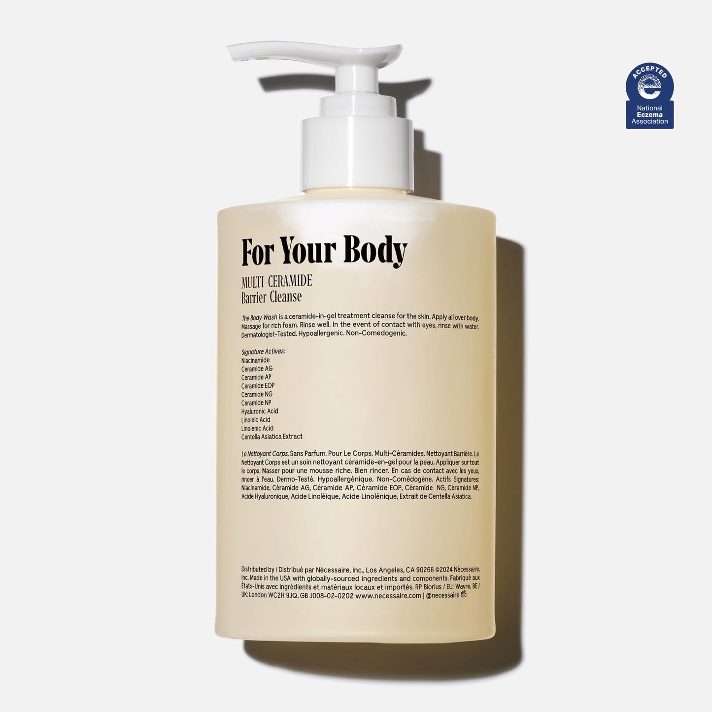 Nécessaire The Body Wash Fragrance-Free. Natural Body Wash for Women + Men. Barrier Cleanse. Multi-Ceramide Gel Cleanser, 16.9 Fl Oz. - Medaid International