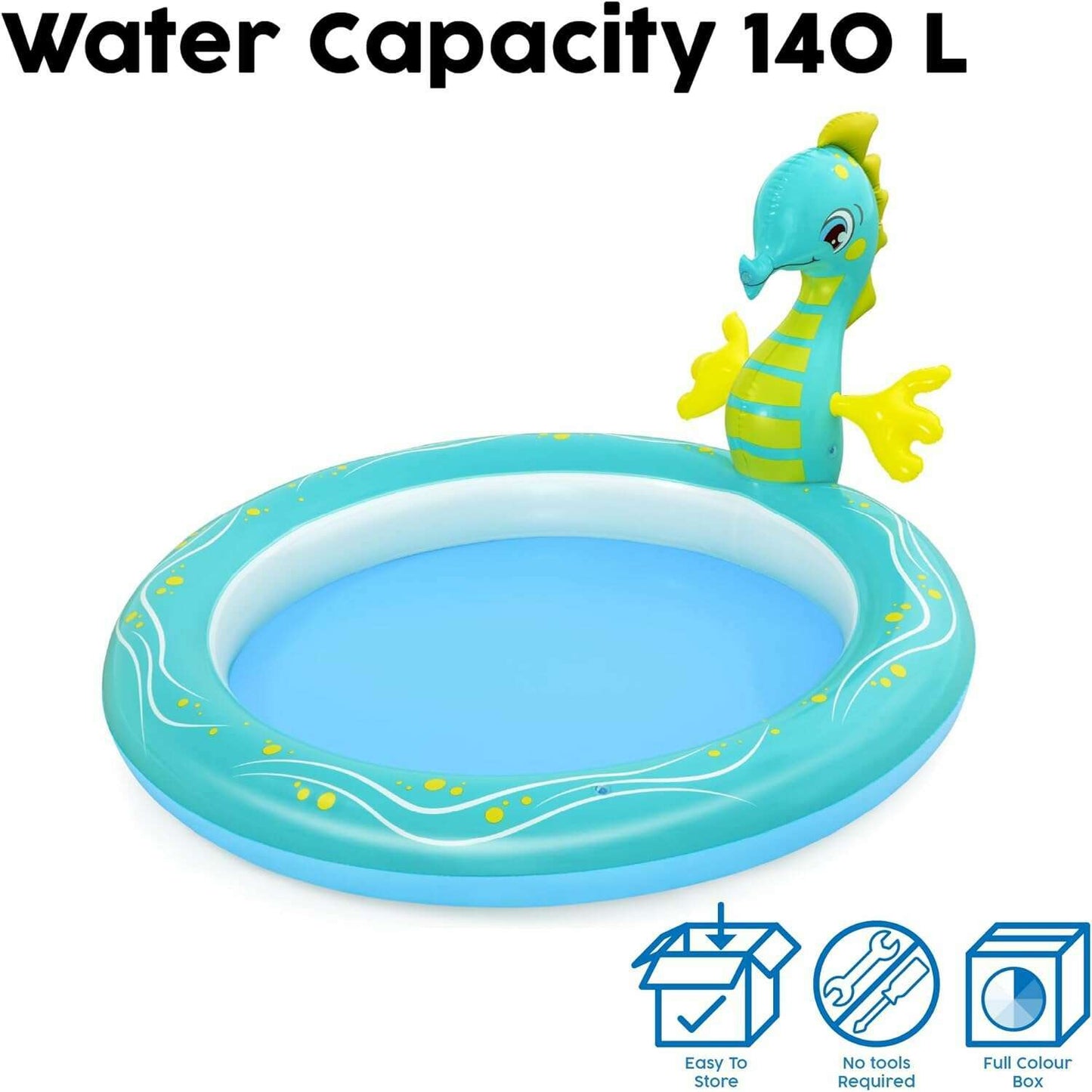 Seahorse Sprinkler Pool, 188x160x86cm - Medaid International