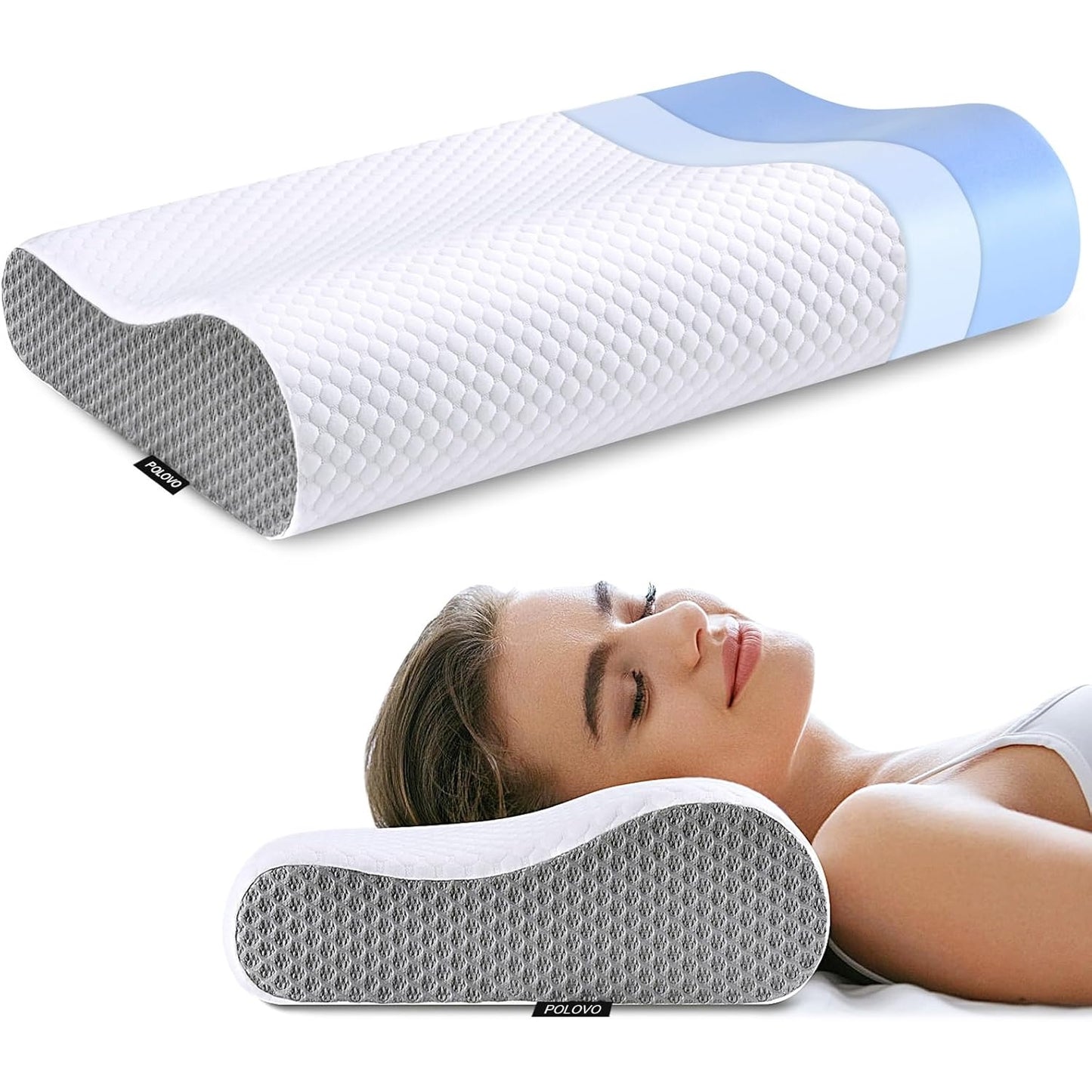 Neck Pillow Contour Memory Foam Pillows for Pain Relief Bed Pillow for Sleeping, Ergonomic Pillow for Neck and Shoulder Pain, Orthopedic Cervical Pillow for Side Back Stomach Sleeper - Medaid International