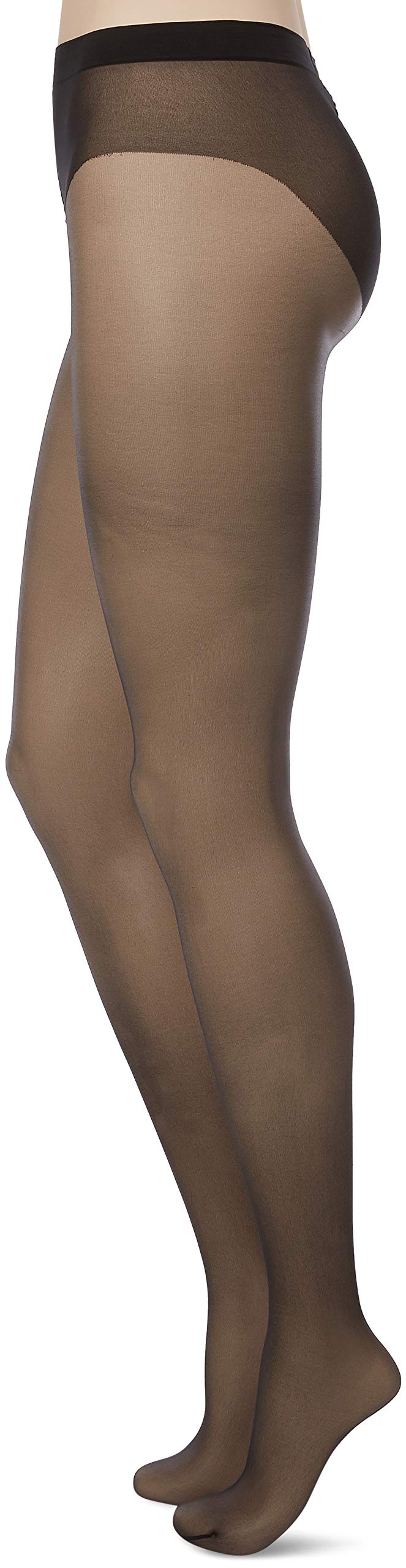 Wolford Luxe 9 Denier Ultra-Sheer Tights for Women Invisible Sandal Toe Elastane-Free Leg Soft Knitted Waistband with Logo Black Small - Medaid International