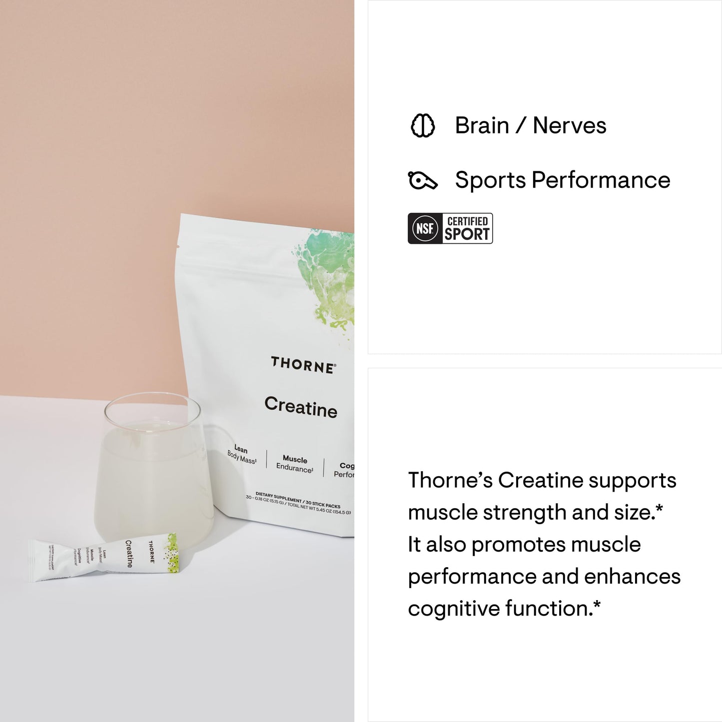 THORNE Creatine - Micronized Creatine Monohydrate Powder - Support for Muscles & Cognitive Function* - for Women & Men - Unflavored - NSF Certified for Sport - 5 g per Serving - 30 Servings - Medaid International