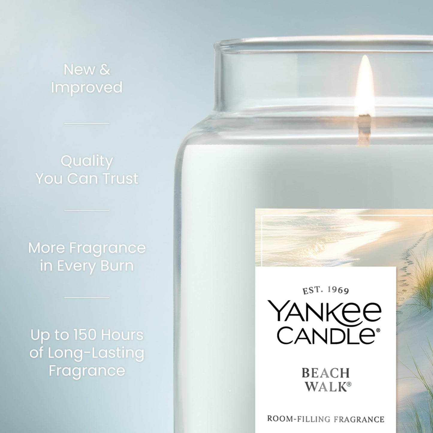 Yankee Candle Beach Walk Scented Candle, 22oz Large Jar with up to 150 Hour Burn Time, Giftable - Medaid International
