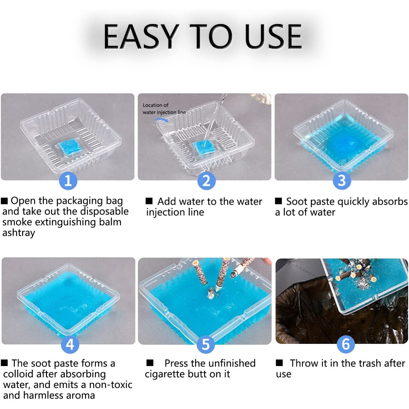 Ashtray Sand Pack of 4 bags Smokeless Ashtrays for Cigarettes Indoor, Quickly Extinguish Smoke and Adsorb Soot, Prevent Secondhand Smoke, Odor Eliminator - Medaid International