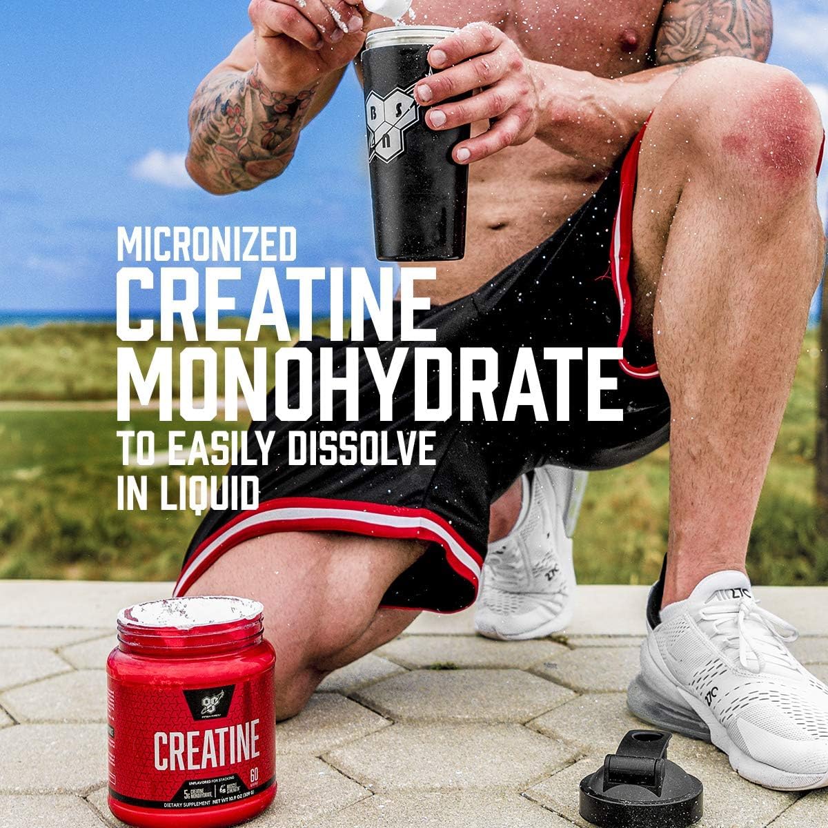 BSN Micronized Creatine Monohydrate Powder, Unflavored, 60 Servings, Supports Muscle Strength, 5g (5000mg) per Servings,Pure & Gluten Free, 5g (5000mg) per Servings - Medaid International