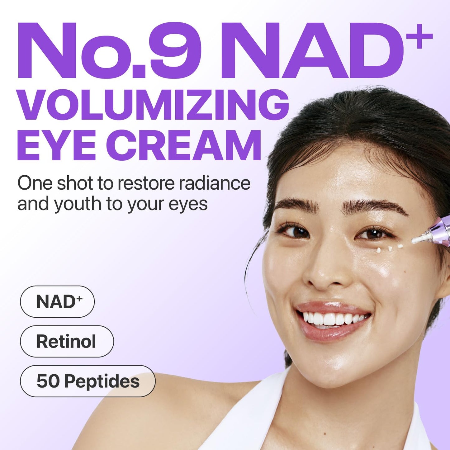 numbuzin No.9 Eye Cream | NAD+ Retinol Volumetox Eye Serum | Dark Circles, Glow Up, Firming, Wrinkles, Fine Lines, Depuff | Peptides, Niacinamide | Restores Radiance for Undereyes | 0.33 fl. oz. - Medaid International
