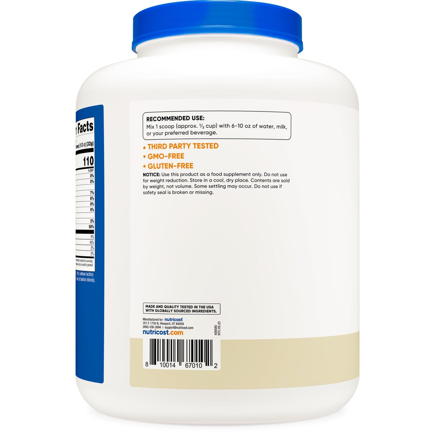 Nutricost Casein Protein Powder 5lb Vanilla - Micellar Casein, Gluten Free, Non-GMO - Medaid International