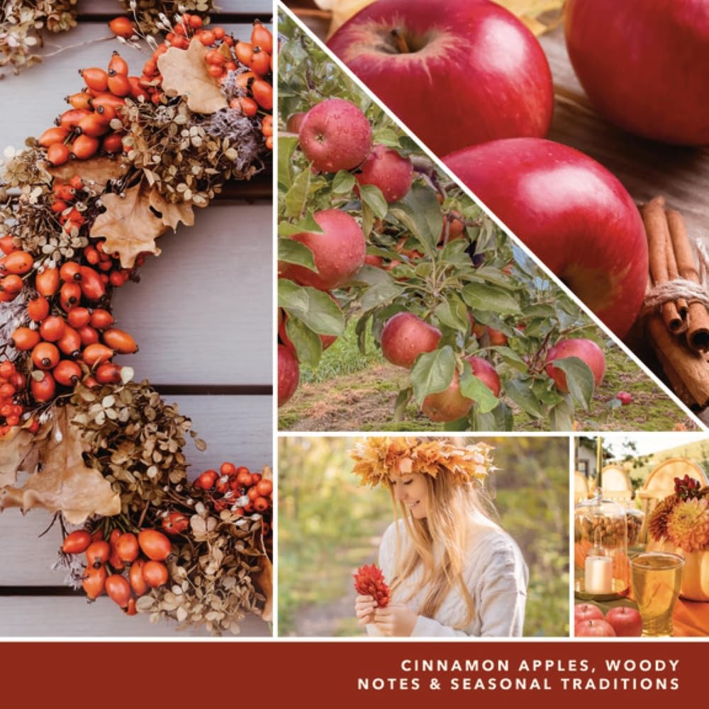 Yankee Candle Autumn Wreath Scented Classic 22oz Large Jar Single Wick Aromatherapy Candle Over 110 Hours of Burn Time Fall Fragrance Perfect for gifting - Medaid International