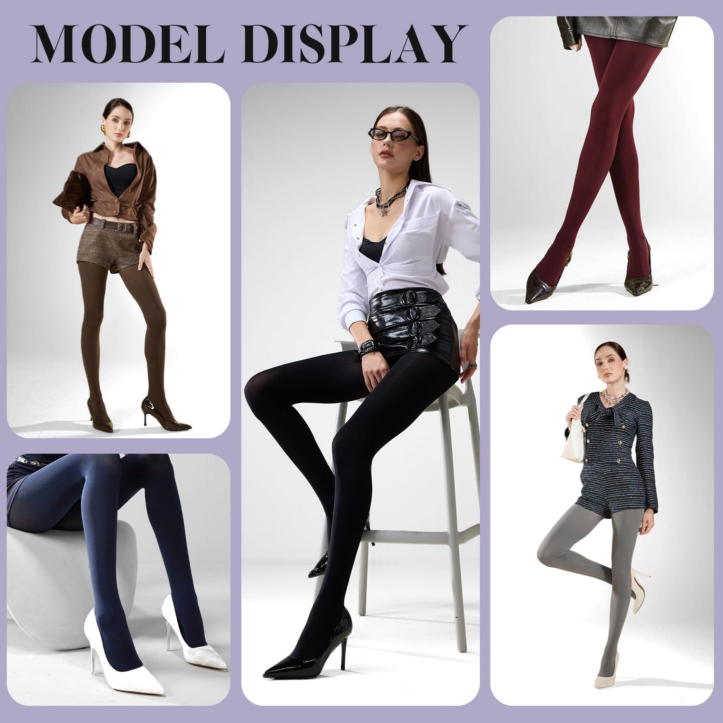 MANZI 2 Pairs Women's Run Resistant Control Top Panty Hose Opaque Tights - Medaid International