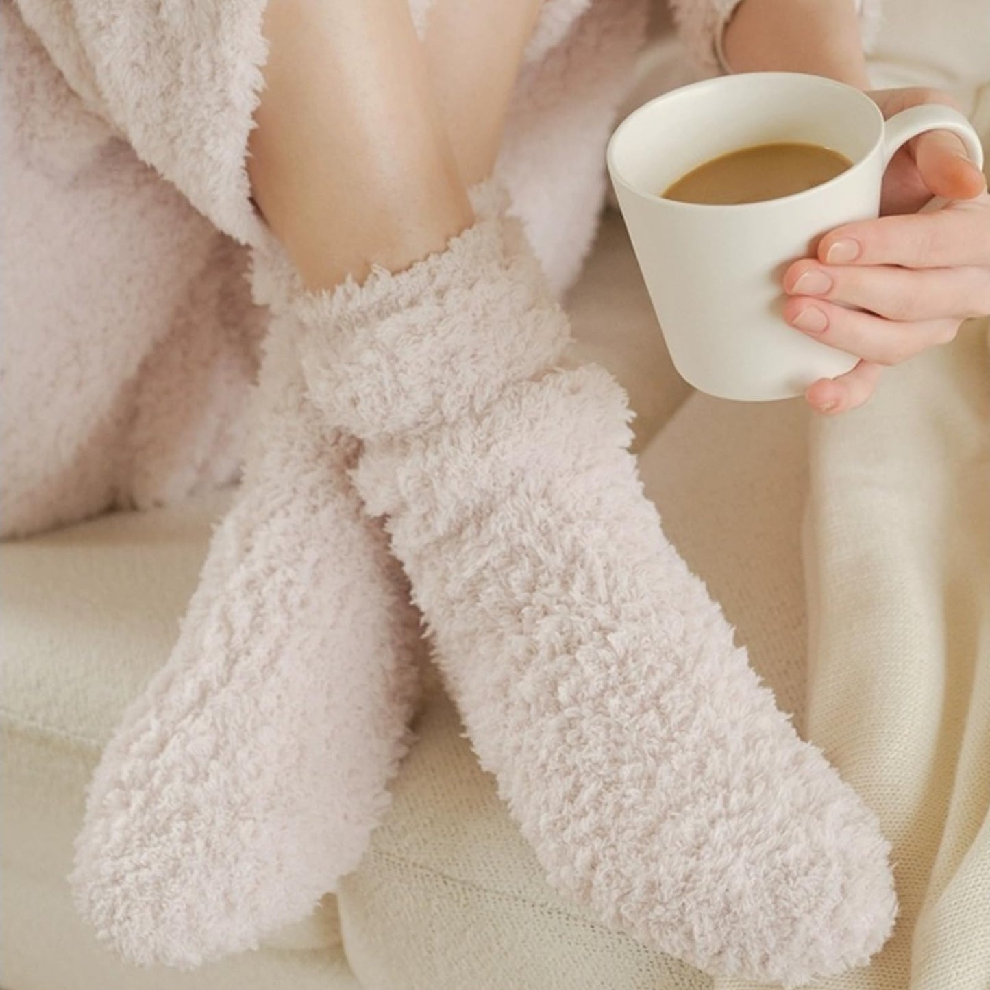 ForBaysy Fuzzy Socks for Women Cozy Fluffy Slipper Socks Microfiber Soft Warm Winter Christmas Plush Slipper Socks - Medaid International