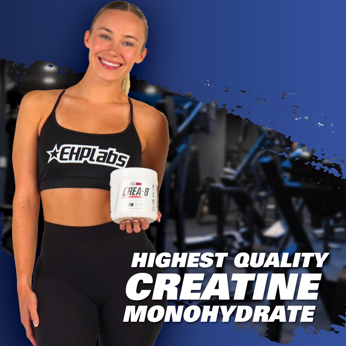 EHP Labs CREA-8 Creatine Monohydrate Powder - Unflavored Creatine Powder for Muscle Growth, Increased Strength, Enhanced Energy Output and Improved Performance - 100 Servings (500g) - Medaid International