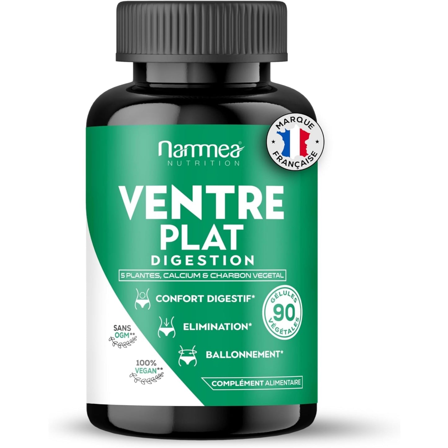 Ventre plat BIO digestion minceur extra fort-Perte de poids rapide et efficace-Coupe faim puissant-Brûle graisse- Drainant-Amincissant-Charbon végétal-90 gélules - Medaid International