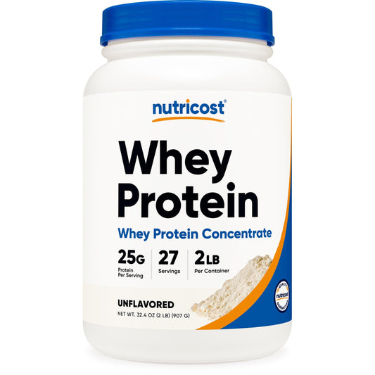 Nutricost Whey Protein Concentrate (Unflavored) 2LBS - Gluten Free & Non-GMO - Medaid International
