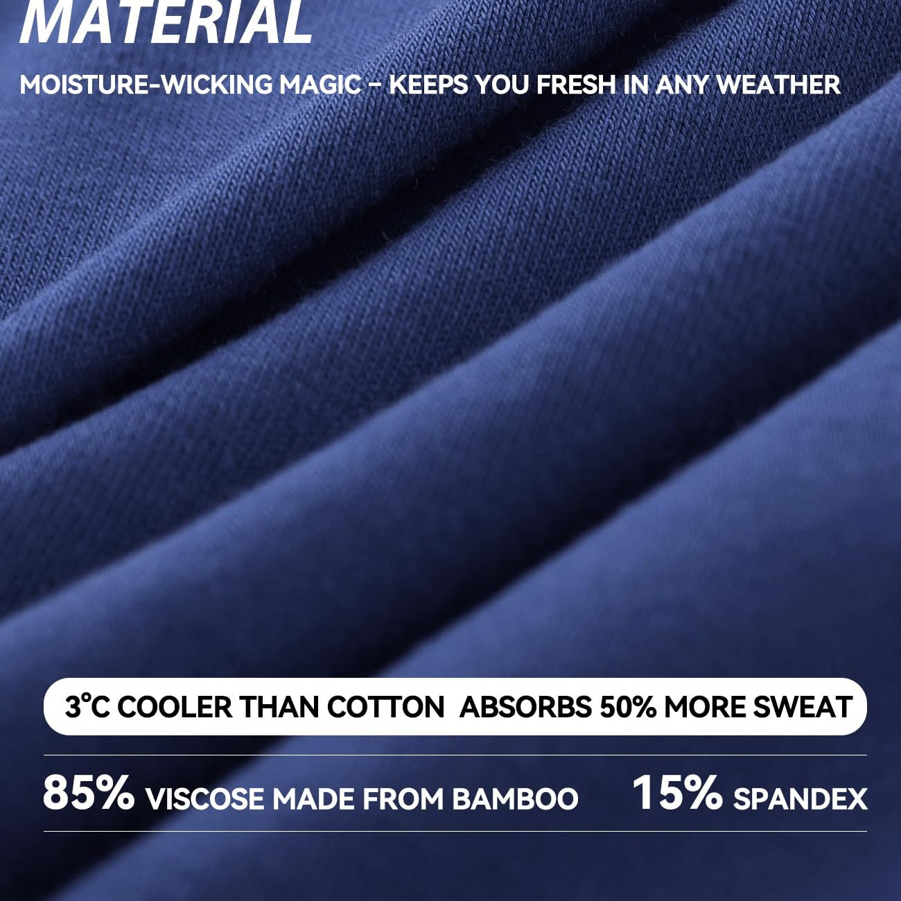 BAMBOO COOL Men's Trunks Underwear Soft Breathbale with Stretchy Full Coverage Waistband and Open Fly Pouch 4 Pack - Medaid International