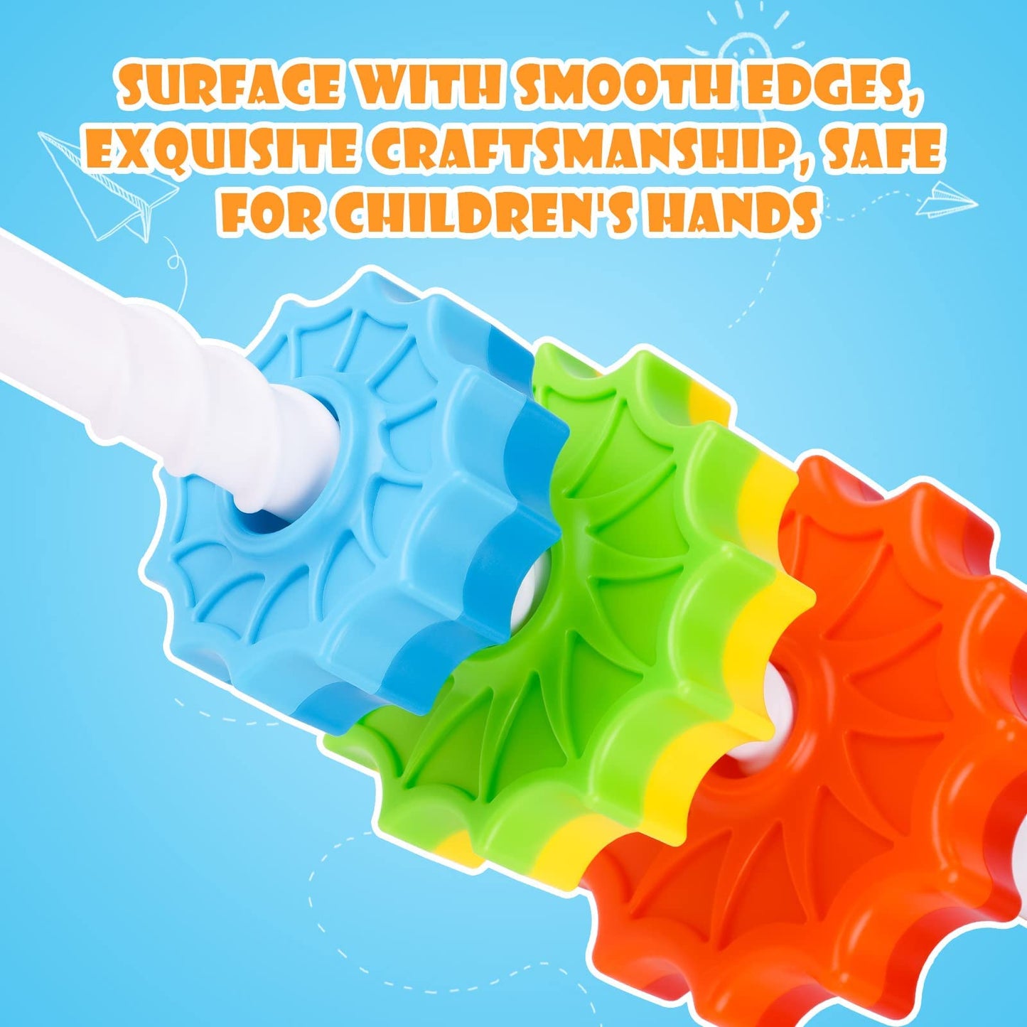 NiToy Spinning Stacking Toy for Kids, Rainbow Tower Dual-Color Spinning Wheels Premium Strong BPA-Free ABS Plastic Early Education Fun Learning and Engaging Brain Development Toys (Large 6th Floor) - Medaid International