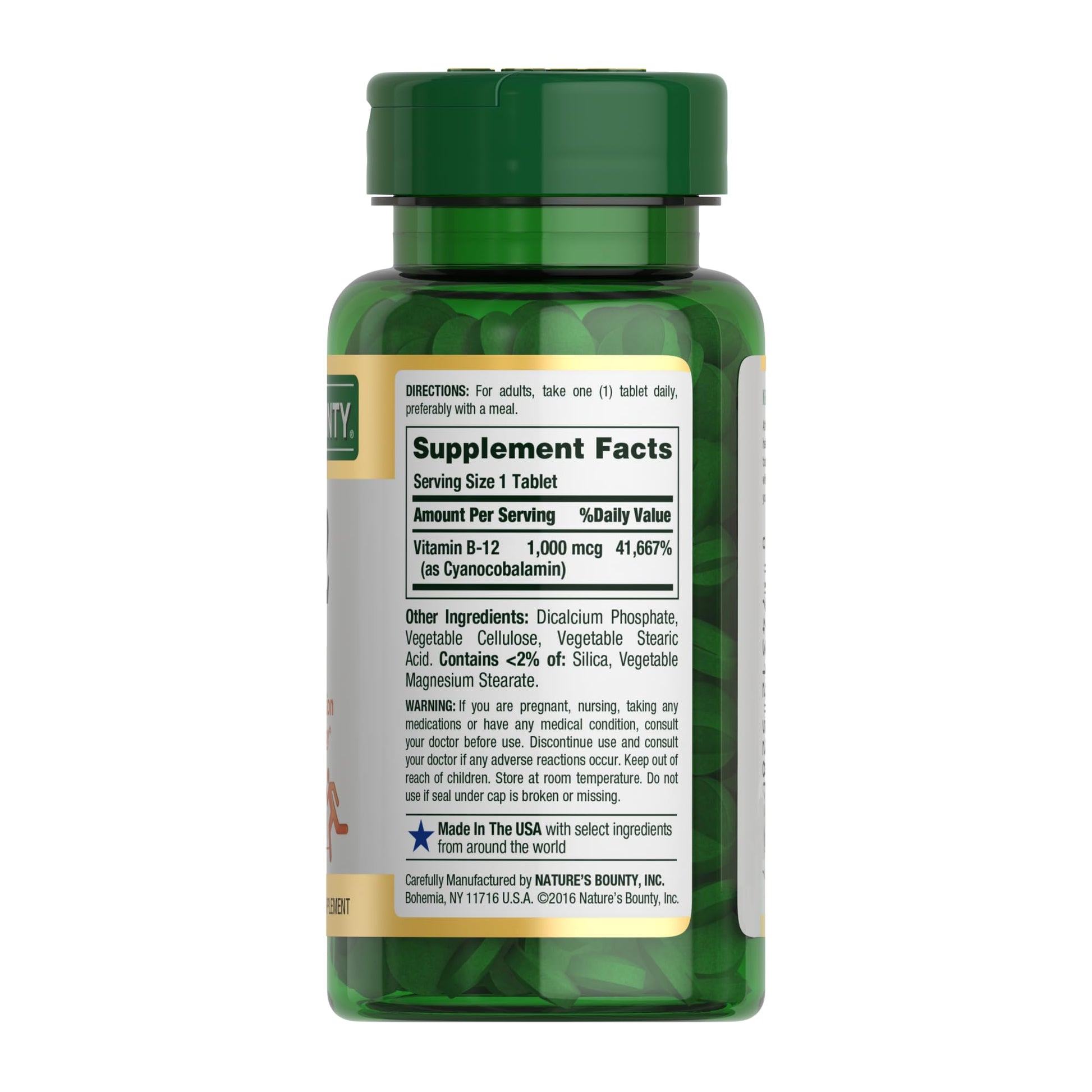 Nature's Bounty Vitamin B12 1000 mcg Supplements, Supports Energy Metabolism, 200 Ct - Medaid International