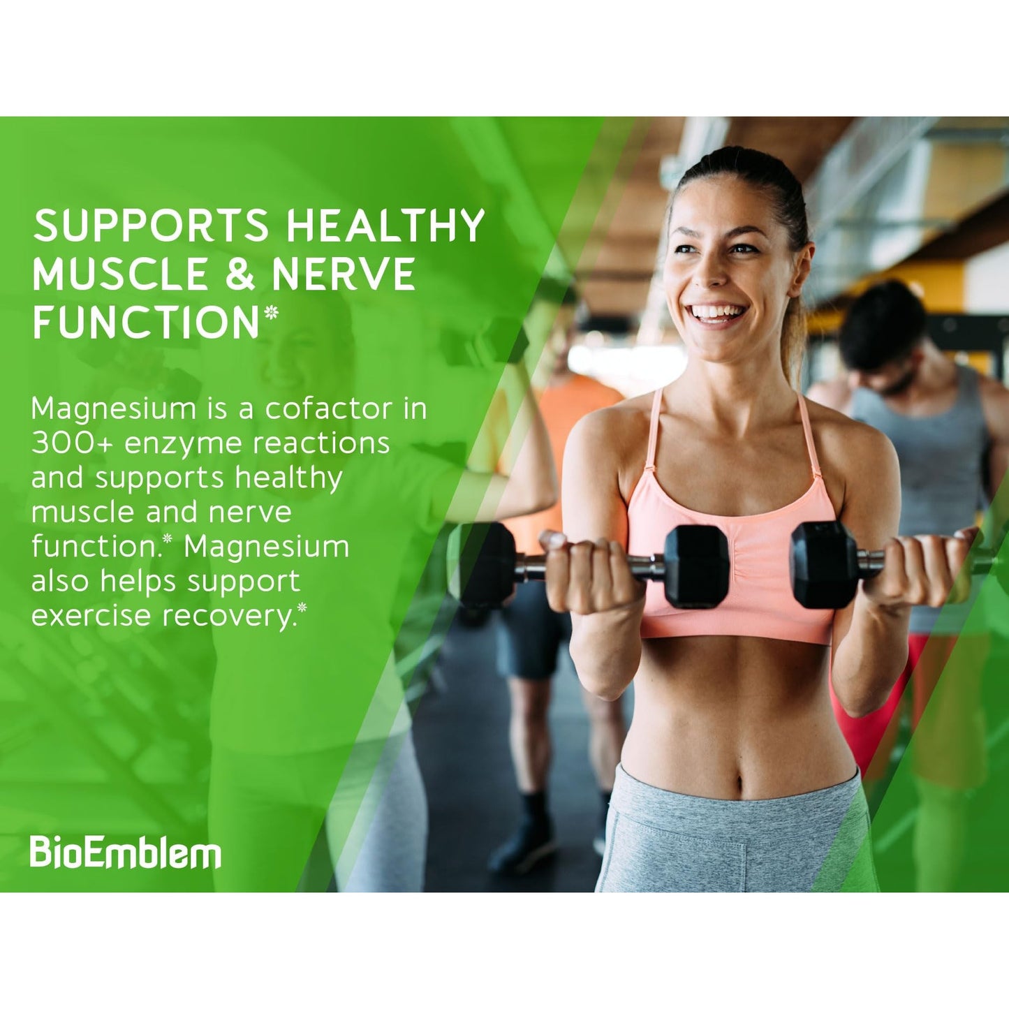 BioEmblem Triple Magnesium Complex | 300mg of Magnesium Glycinate, Malate, & Citrate for Muscles, Nerves, & Energy | High Absorption | Vegan, Non-GMO | 90 Capsules - Medaid International