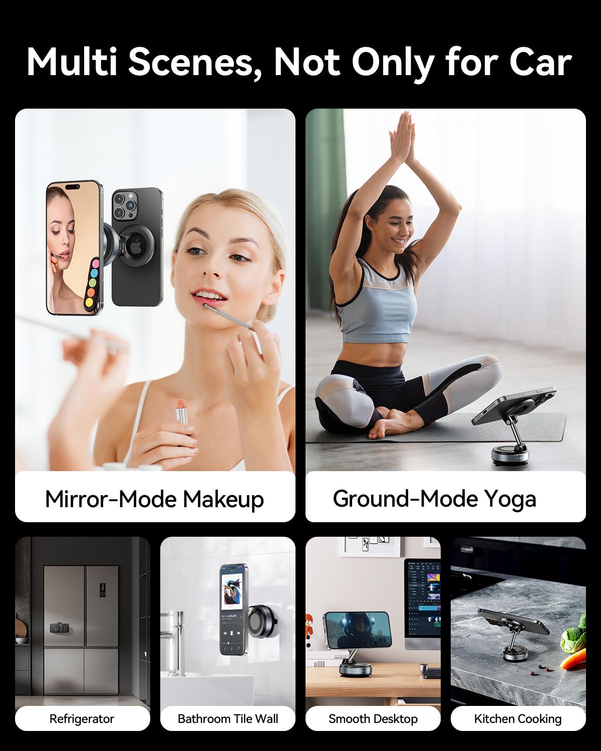 MRGLAS 2026 Upgraded Vacuum Magnetic Phone Holders for Your Car 360° Adjustable Absorption Magnetic Bracket 98LBS Magsafe Suction Cup Phone Mount for iPhone 17 Car Truck Accessories for Men Women - Medaid International