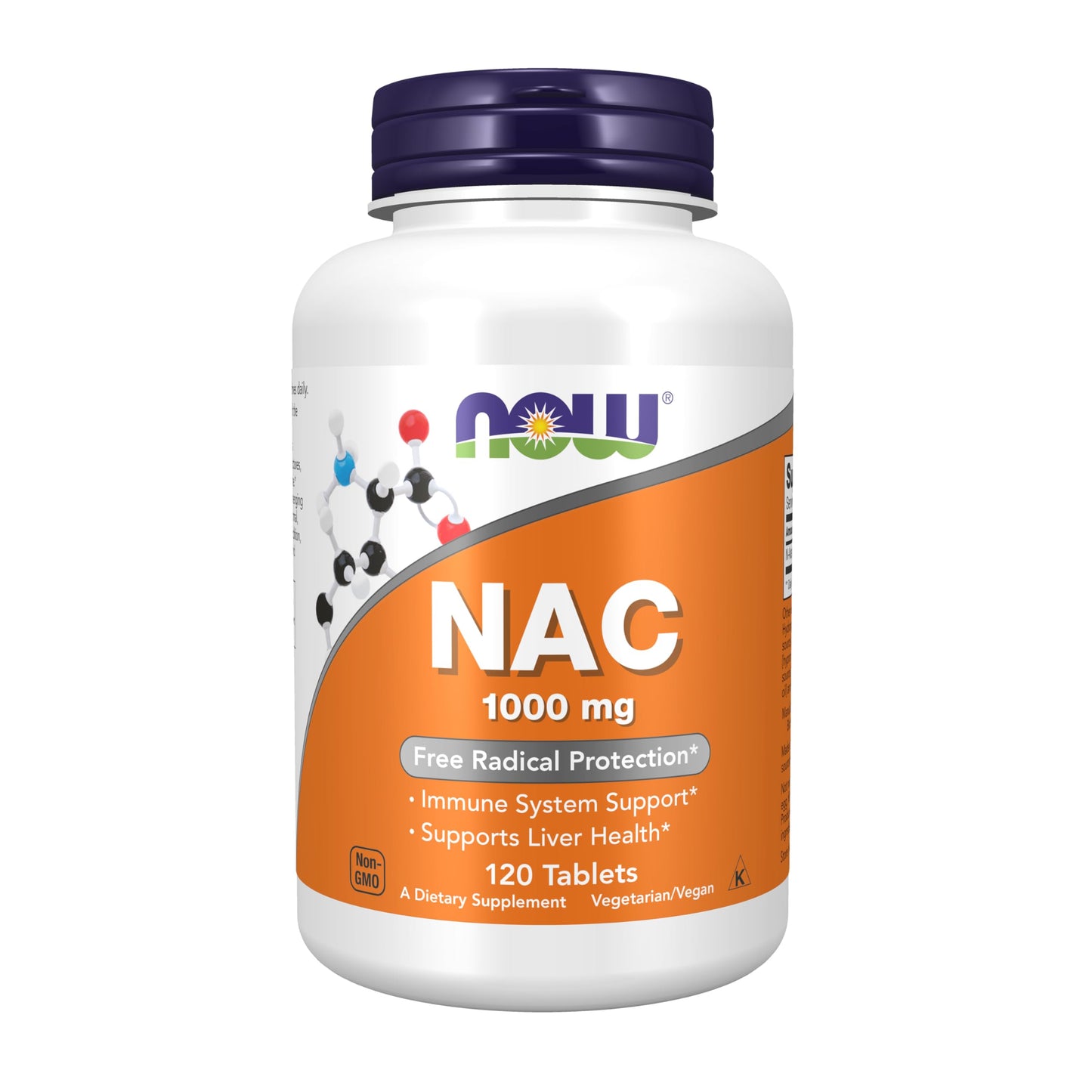 NOW Foods Supplements, NAC (N-Acetyl-Cysteine) 1,000 mg, Free Radical Protection*, 120 Tablets - Medaid International
