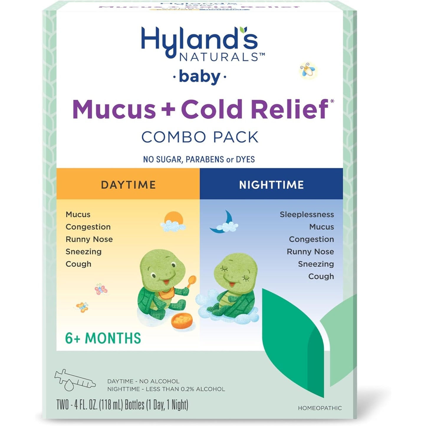 Hyland's Baby Mucus and Cold Relief, Day & Night Value Pack, Infant And Baby Cold Medicine, Decongestant And Cough Relief, 8 Fl Oz - Medaid International