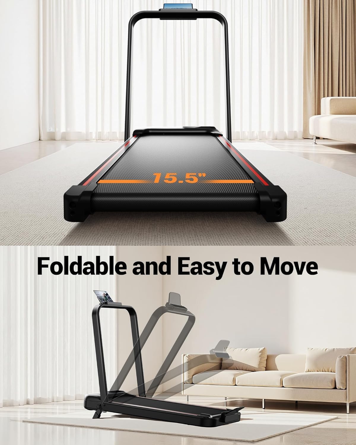 BEAPHIE Foldable Treadmills for Home Machine, with APP Control, 1-10KM/H 3.5 HP Smart Running Treadmill with Cushioning System, 265 lb Capacity, for Home Fitness Jogging Walking? - Medaid International