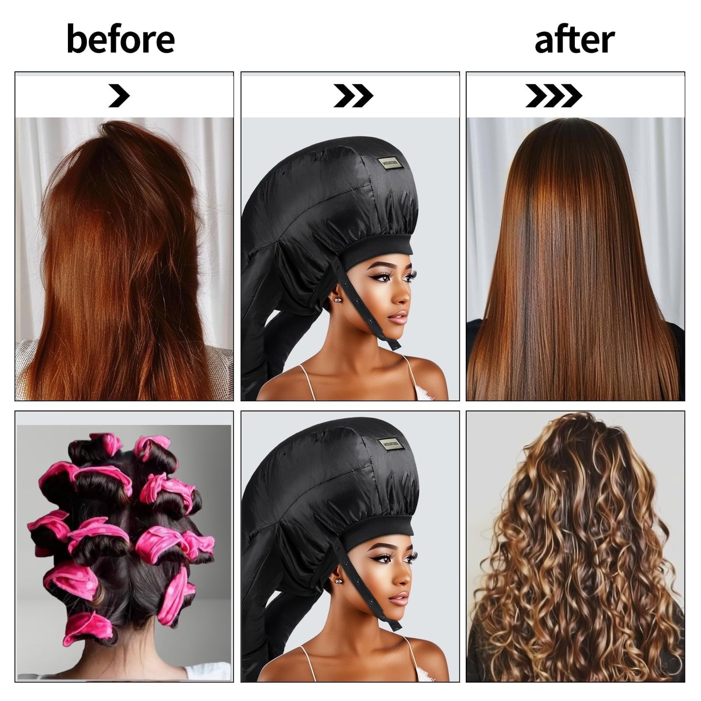 Hair Dryer Diffuser Attachment for Curly Hair,Portable Easy Use for Travel or Apartment,Curly Hair Diffuser Bonnet for Deep Conditioning at Home - Medaid International