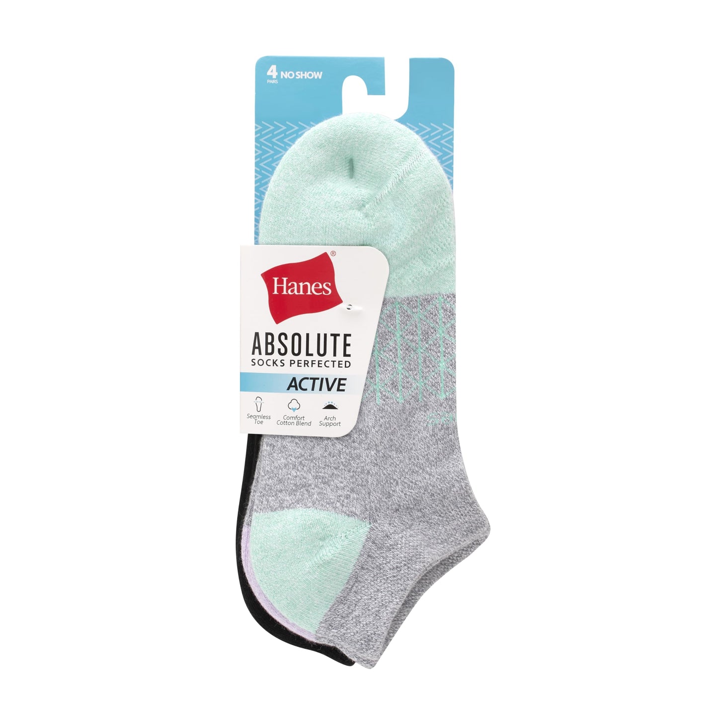 Hanes Show, 4 Pairs, Absolute Active Socks for Women, Moisture-Wicking, Cushioned, Grey, 5-9 - Medaid International