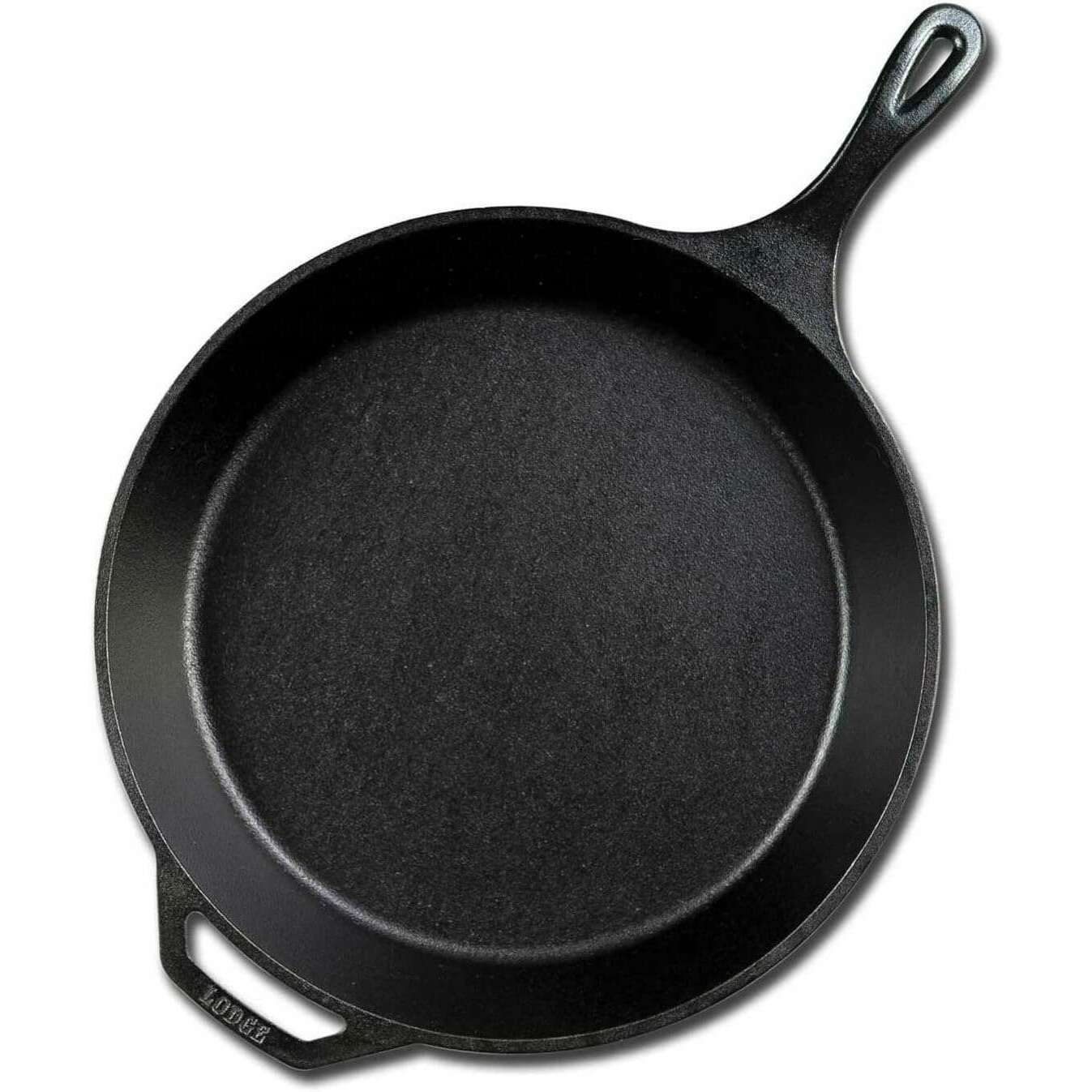 Pre-Seasoned Cast Iron Skillet With Assist Handle, 38cm, Black - Medaid International