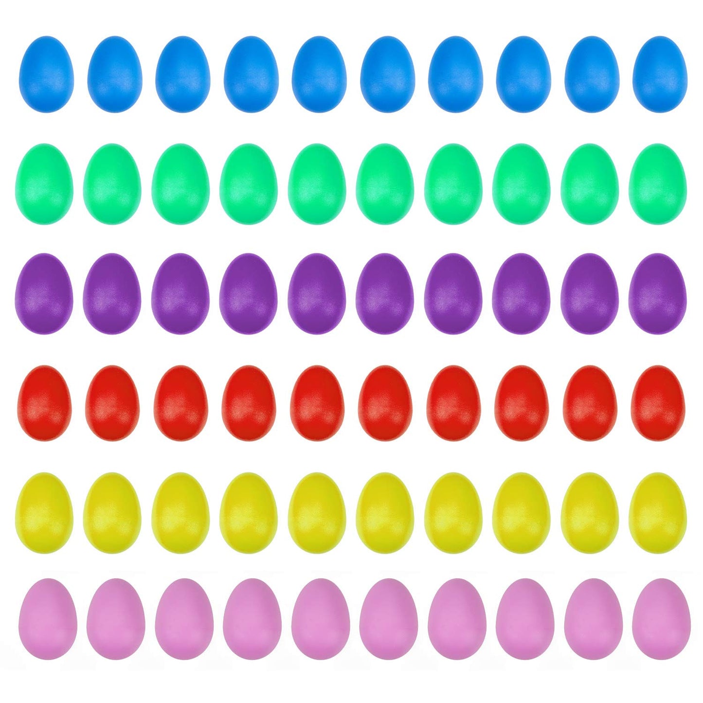 Foraineam 60 Pieces Plastic Egg Shakers - Colorful Easter Egg Maracas Musical Instruments - Percussion Music Eggs Noisemaker for Party Favors & Music Learning - Medaid International