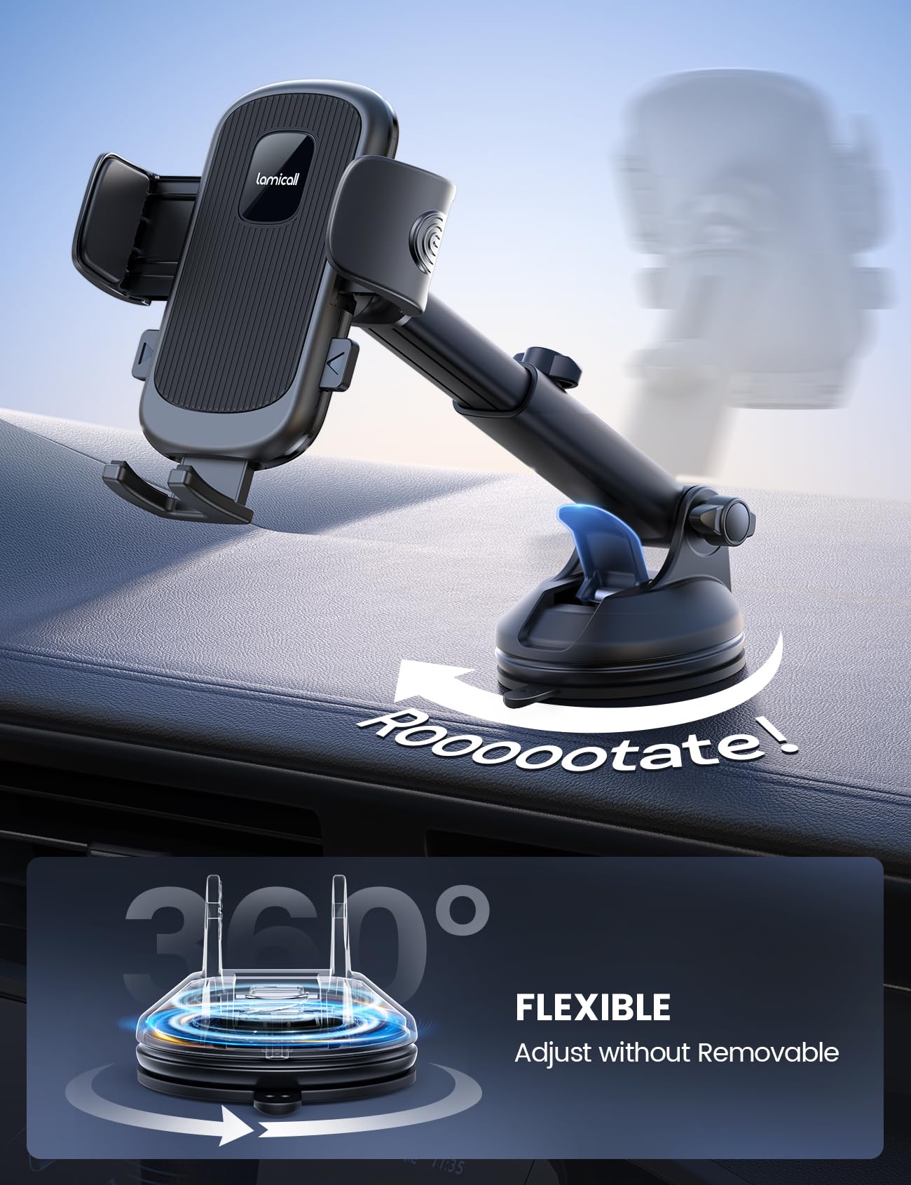 Lamicall 3-in-1 Car Phone Holder and Tablet Stand - Medaid International