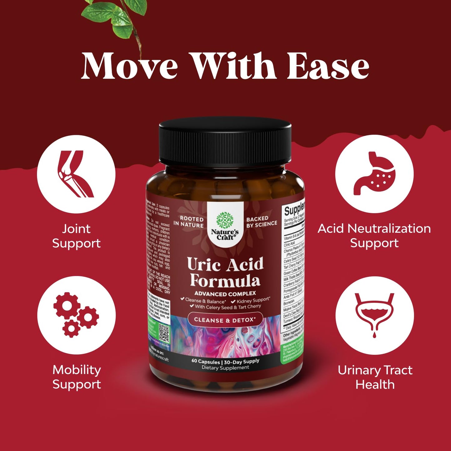 Green Coffee Bean Extract for Uric Acid Cleanse & Detox - Green Coffee Beans with Turmeric, Tart Cherry & Celery Seed for Adults - Daily Uric Acid Flush for Joints Support & Kidney Cleanser – 60 Ct - Medaid International