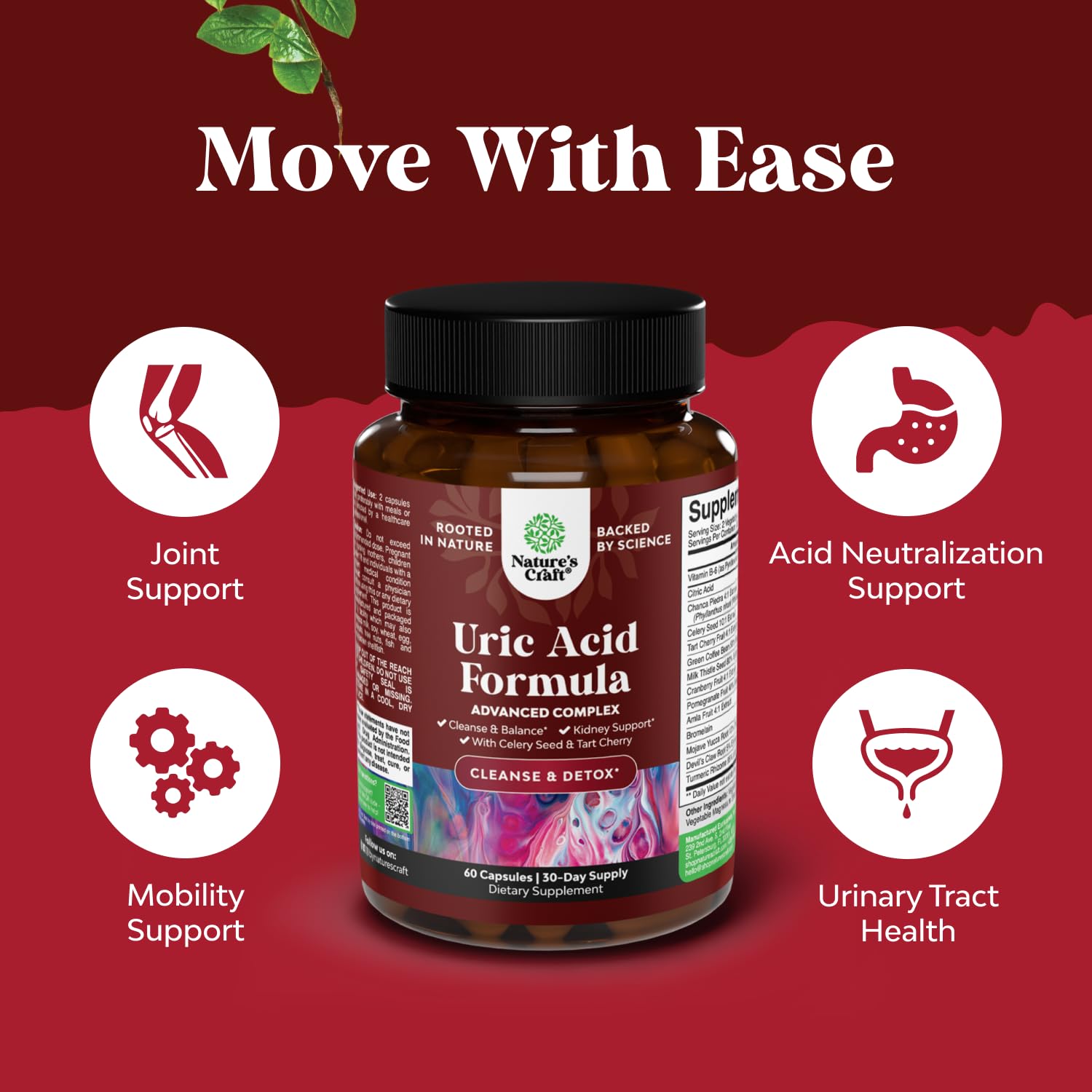 Green Coffee Bean Extract for Uric Acid Cleanse & Detox - Green Coffee Beans with Turmeric, Tart Cherry & Celery Seed for Adults - Daily Uric Acid Flush for Joints Support & Kidney Cleanser – 60 Ct - Medaid International