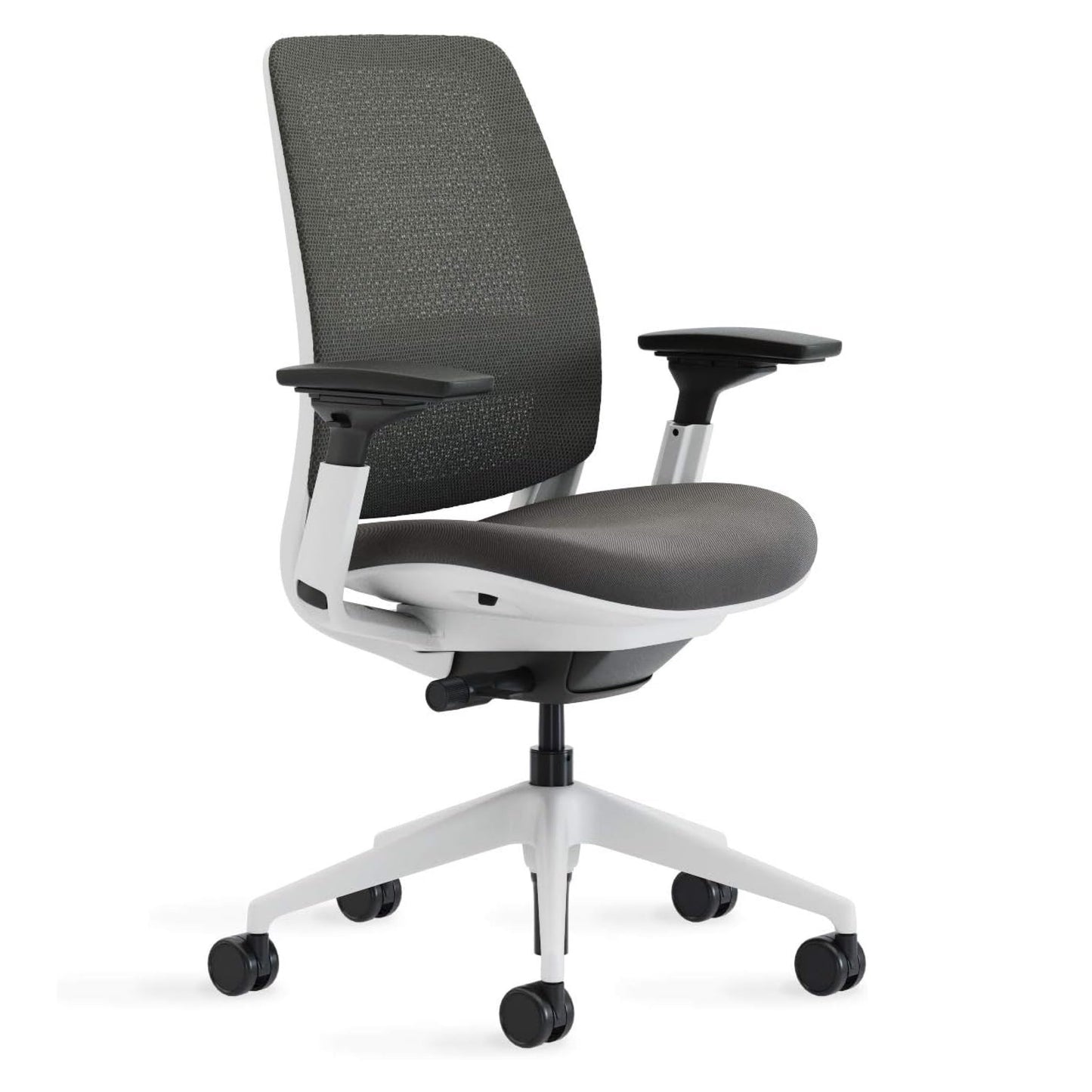 Steelcase Series 2 Office Chair - Ergonomic Work Chair with Wheels for Carpet - with Back Support, Weight-Activated Adjustment & Arm Support - Adjustable Rolling Chairs for Desk - Graphite - Medaid International