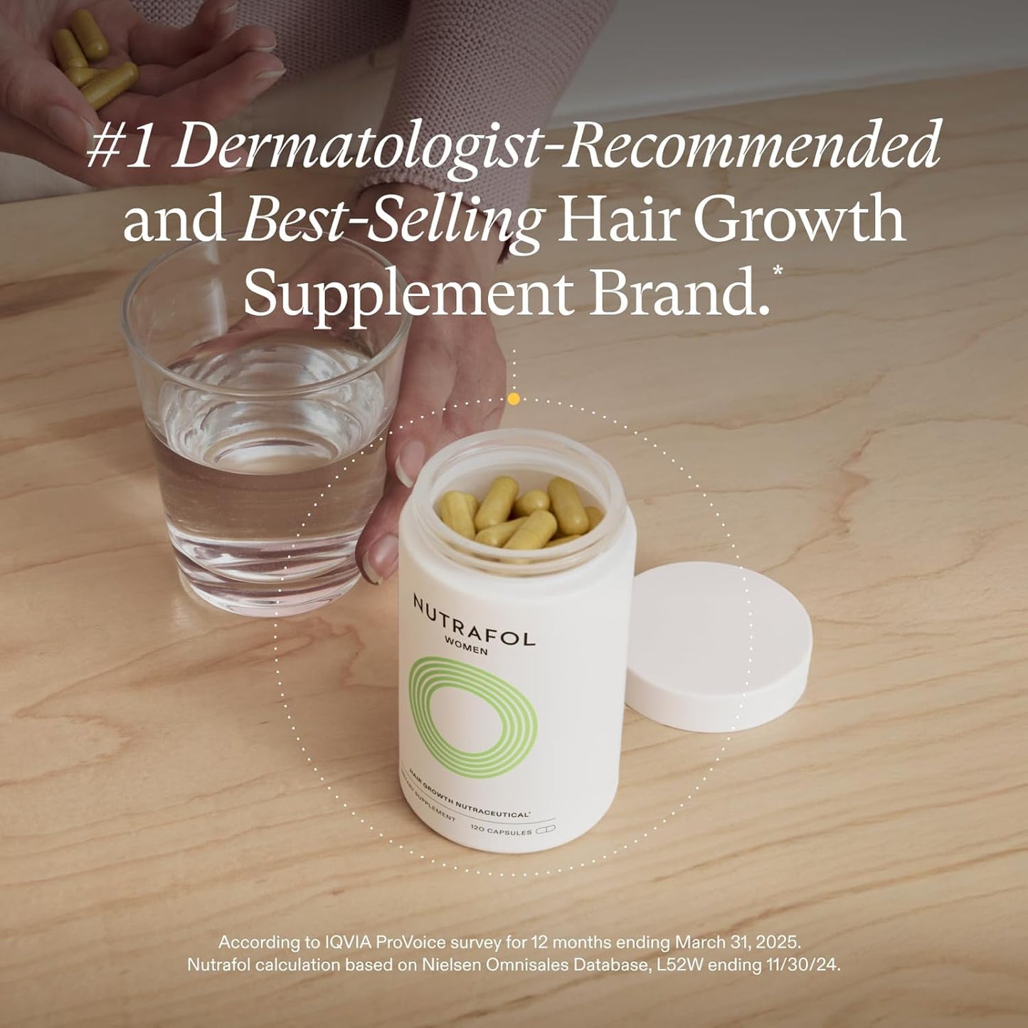 Nutrafol Women's Hair Growth Supplements, Ages 18-44, Clinically Proven for Visibly Thicker and Stronger Hair, Dermatologist Recommended - 1 Month Supply - Medaid International