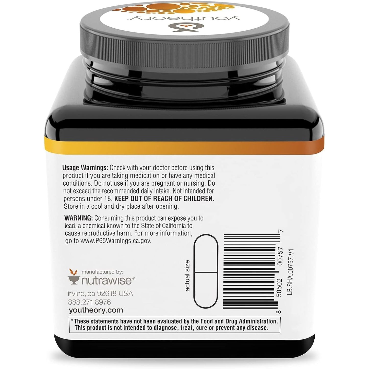 Youtheory Shilajit, Pure Himalayan Superfoood, Energy Support, 60 Vegetarian Capsules - Medaid International