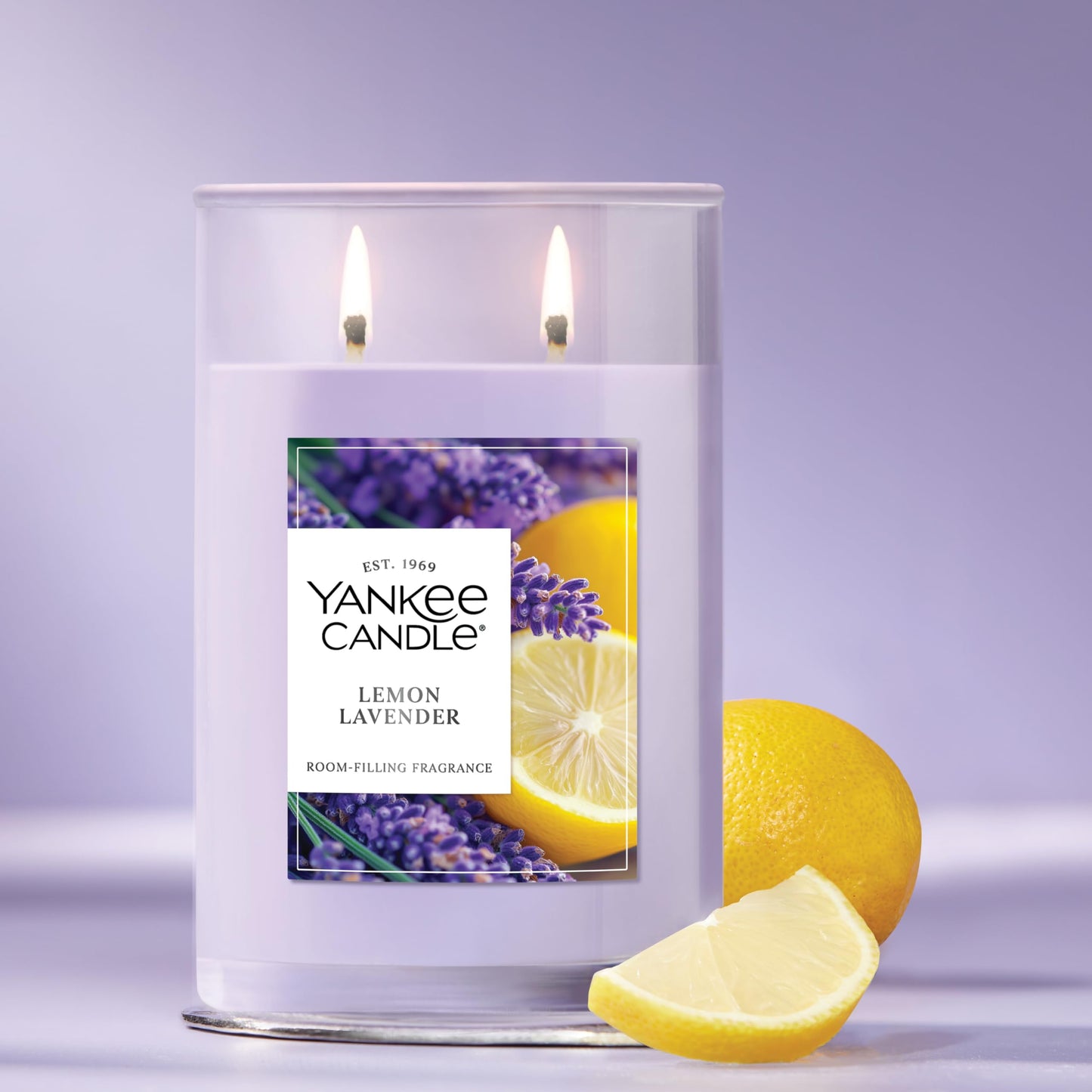 Yankee Candle Large Tumbler Scented Candle with up to 80 Hour Burn Time, Premium Plant Wax Blend for Consistent Burn, 20 oz Tumbler Candle with Room Filling Fragrance, Lemon Lavender - Medaid International