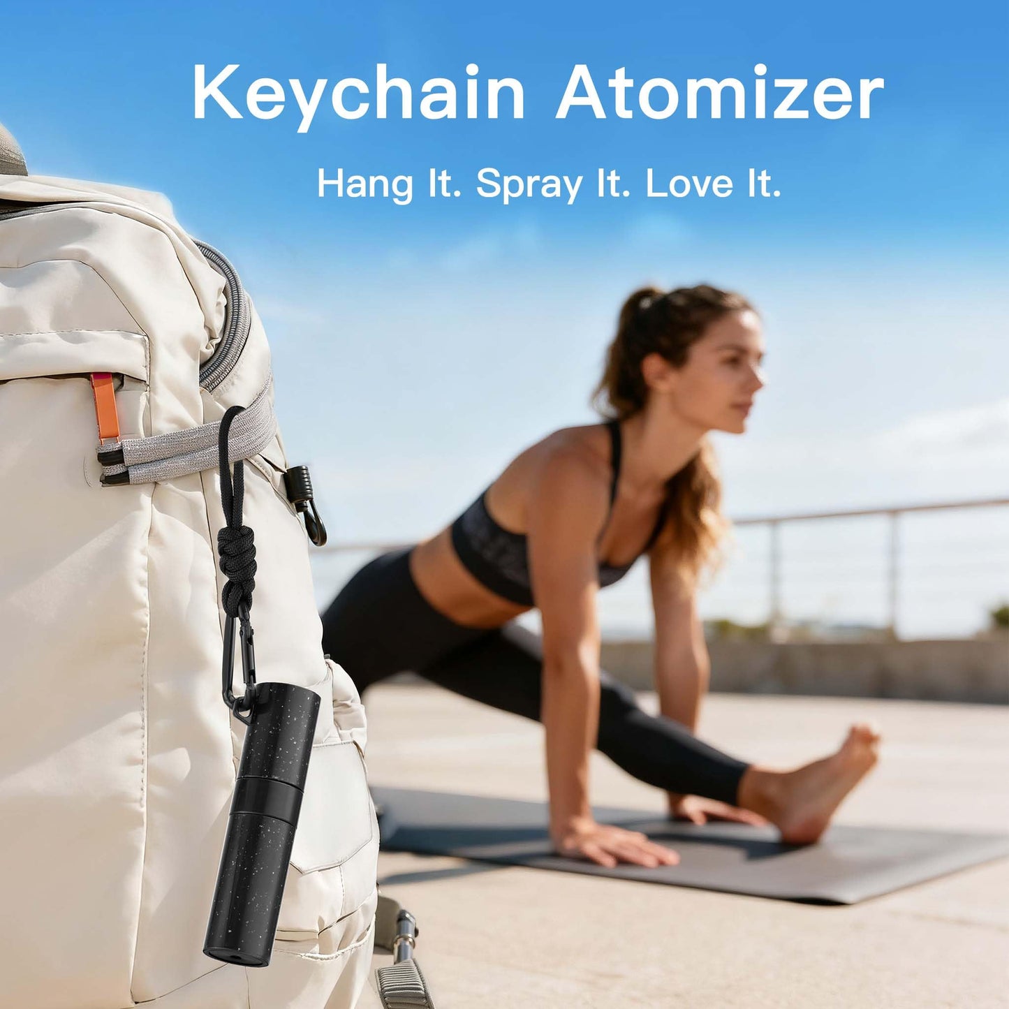 Lulupack Travel Perfume Bottle Refillable - Keychain Cologne Spray Atomizer Mini - Small Travel Size Sprayer Empty Refill Sample Container - Portable Fragrance Decant Dispenser for Men 8ml Black - Medaid International