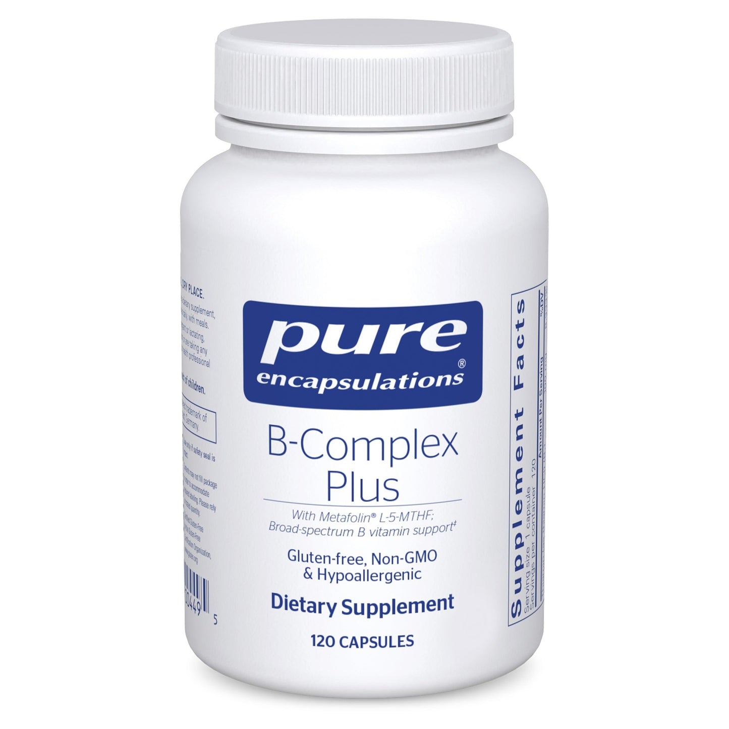 Pure Encapsulations B-Complex Plus - B Vitamins Supplement to Support Neurological Health, Cardiovascular Health, Energy Levels & Nervous System Support* - with Vitamin B12 & More - 120 Capsules - Medaid International