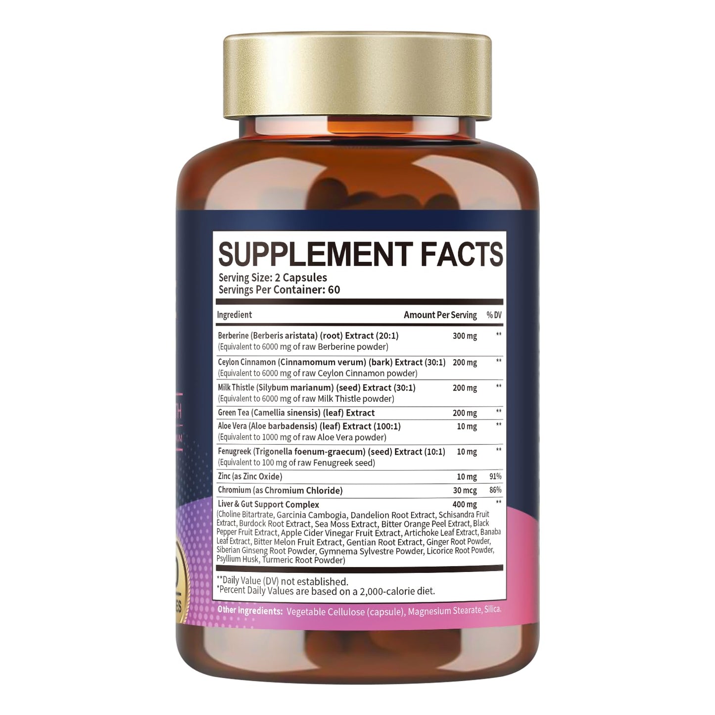 Berberine Supplement with Ceylon Cinnamon, Milk Thistle - GLP-1 Supplement GLP Activate Natural Formula, Berberine Plus for Liver & Gut Health, Immunity, Better Figure, Men & Women - 120 Vegan Caps - Medaid International