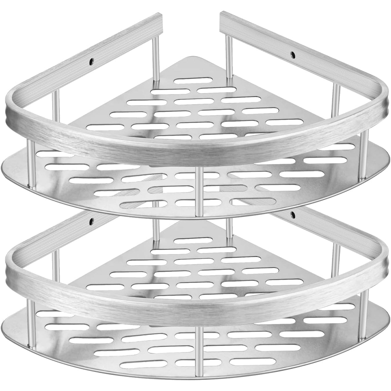 Shower Caddy Shelf 3 Pack, Wall-Mounted Bathroom Shower Rack With Soap Holder No Drilling Self Adhesive, Durable Black Aluminium, Kitchen Storage Organizer - Medaid International