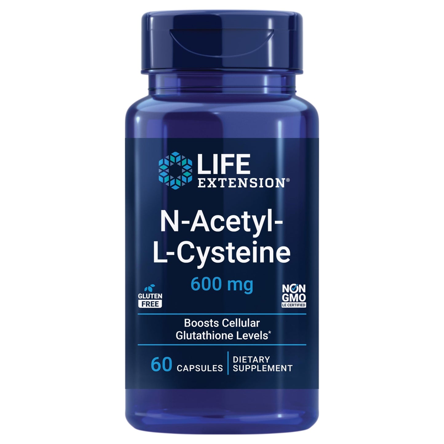 Life Extension N-Acetyl-L-Cysteine (NAC), Immune Response, Respiratory Health, Liver Health, NAC 600 mg, antioxidant Defense, Free radicals, Easy to Absorb, 60 Capsules - Medaid International