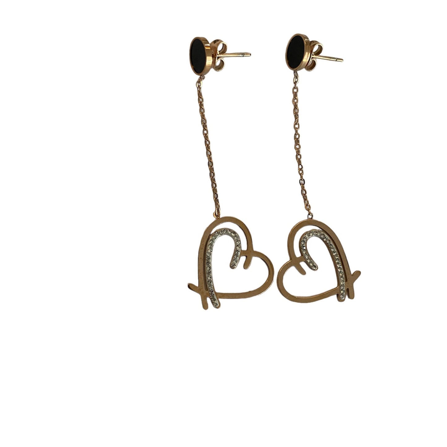 Black heart gold earrings accessory #4039 - Medaid International