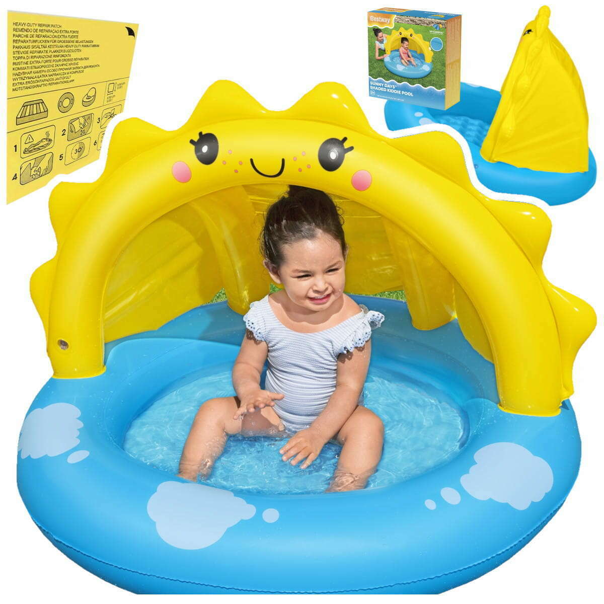 Sunny Days Shaded Kiddie Pool 101x97x71cm - Medaid International