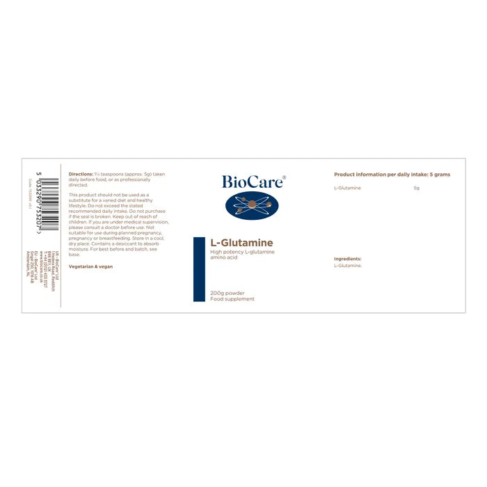 Biocare - L-Glutamine Powder 200g - Medaid International