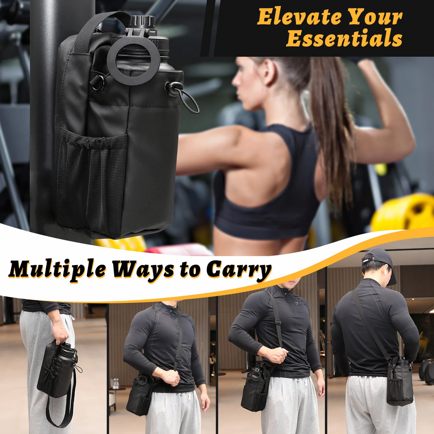 Magnetic Gym Bag With Water Bottle Holder - Medaid International